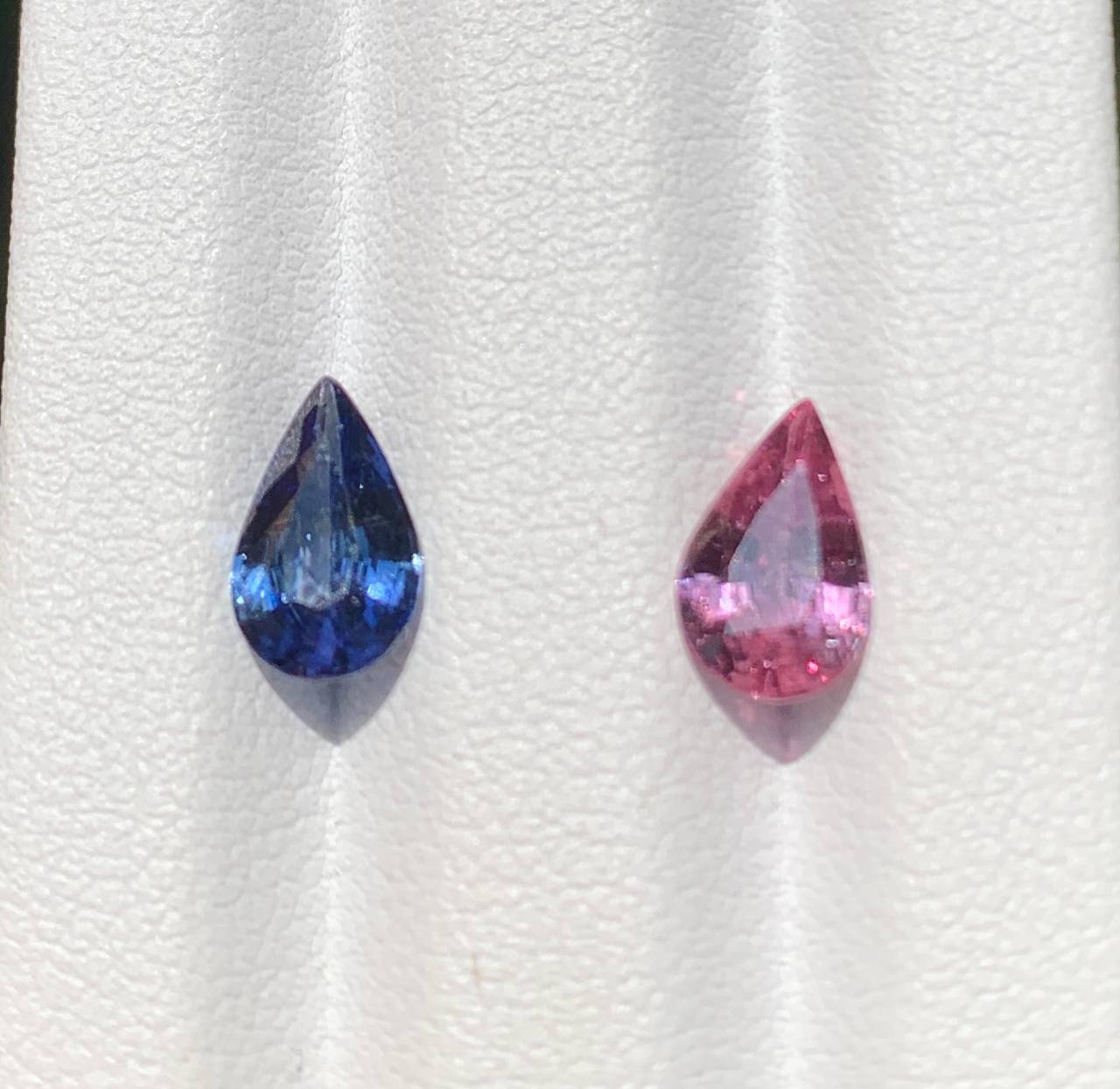 Faceted sapphires pair 2.23 ct