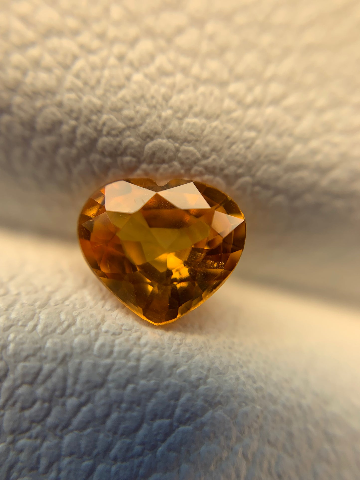 Heart faceted spessartite orange garnet 1.055 ct