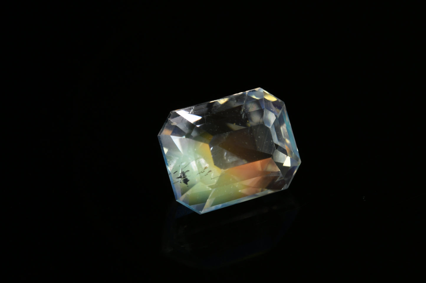 Faceted rainbow sheen moonstone 3.3 cts