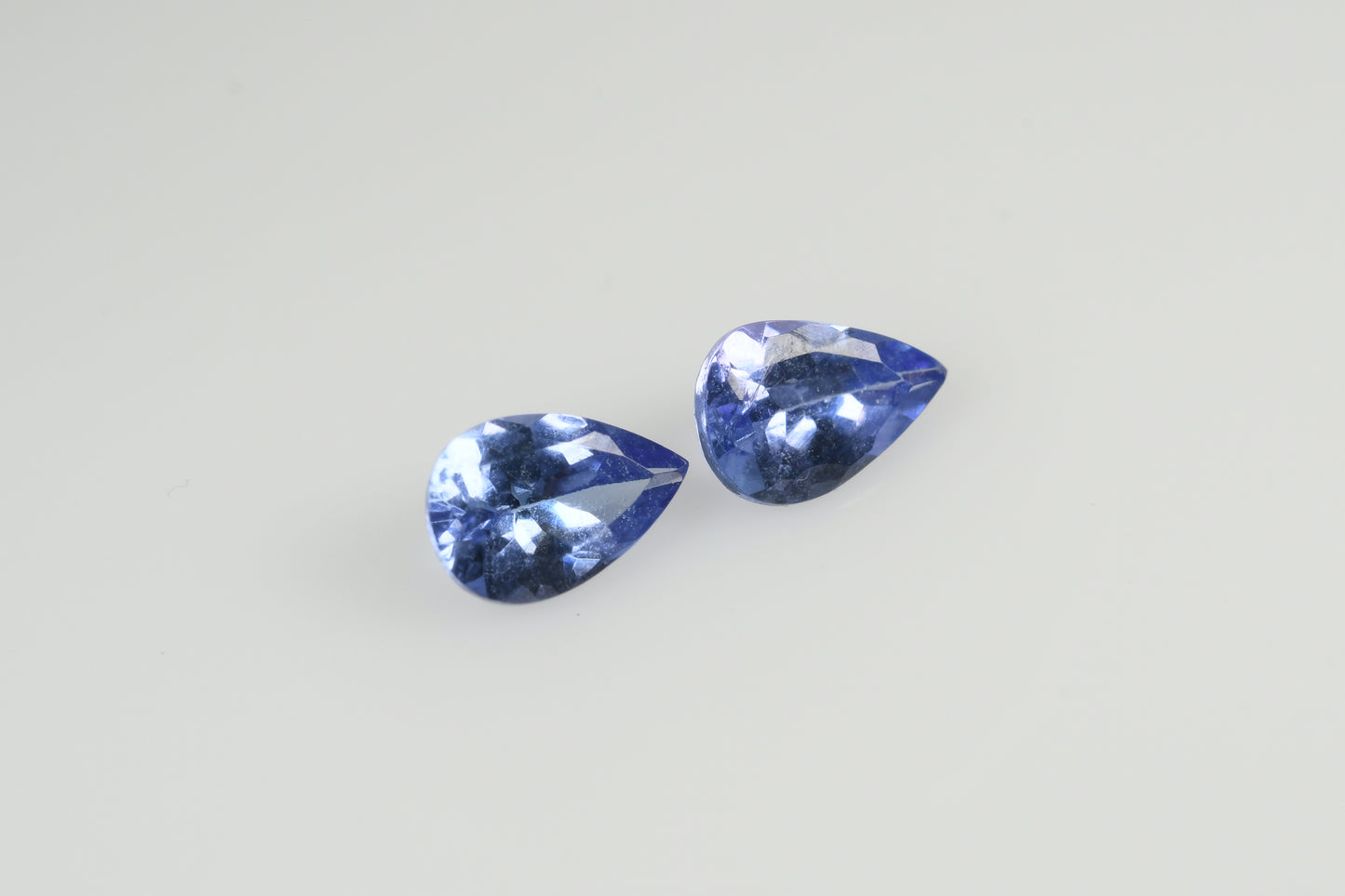 Faceted pear shape tanzanite pair 0.83 ct