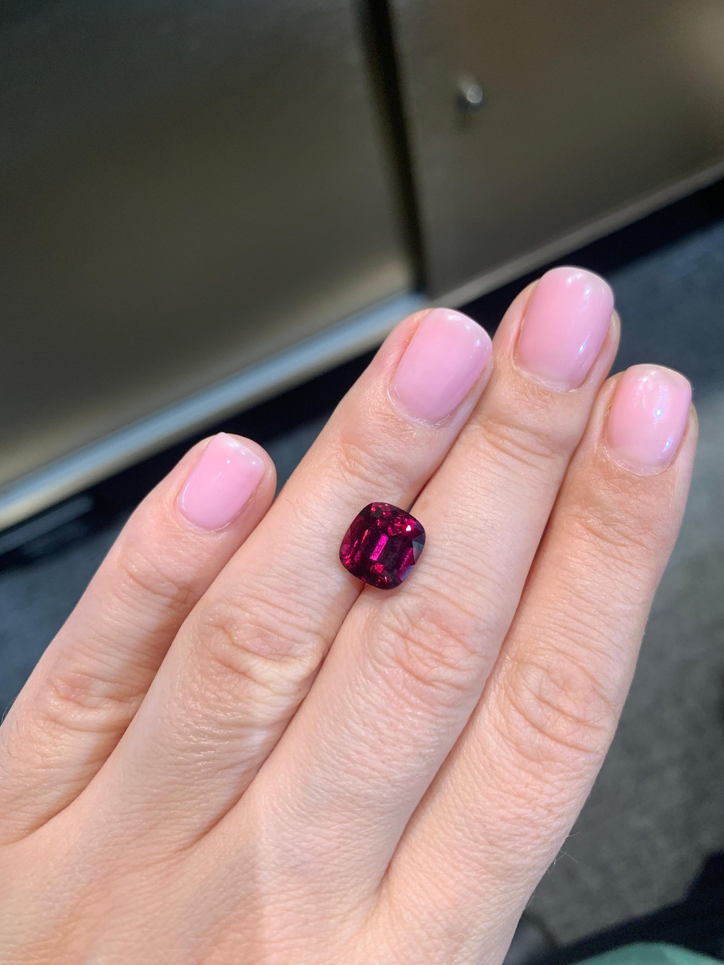 5.35 ct Faceted pinkish red almandine garnet