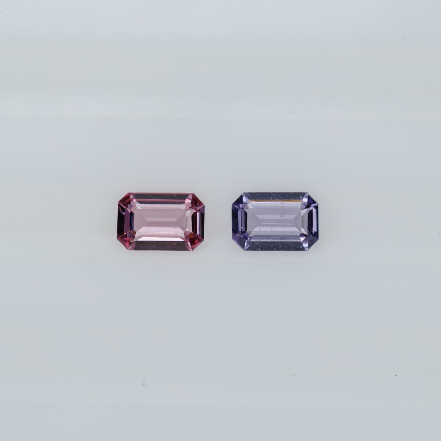 Faceted spinel pair of different colors called mismatch pairs 1.02 ct