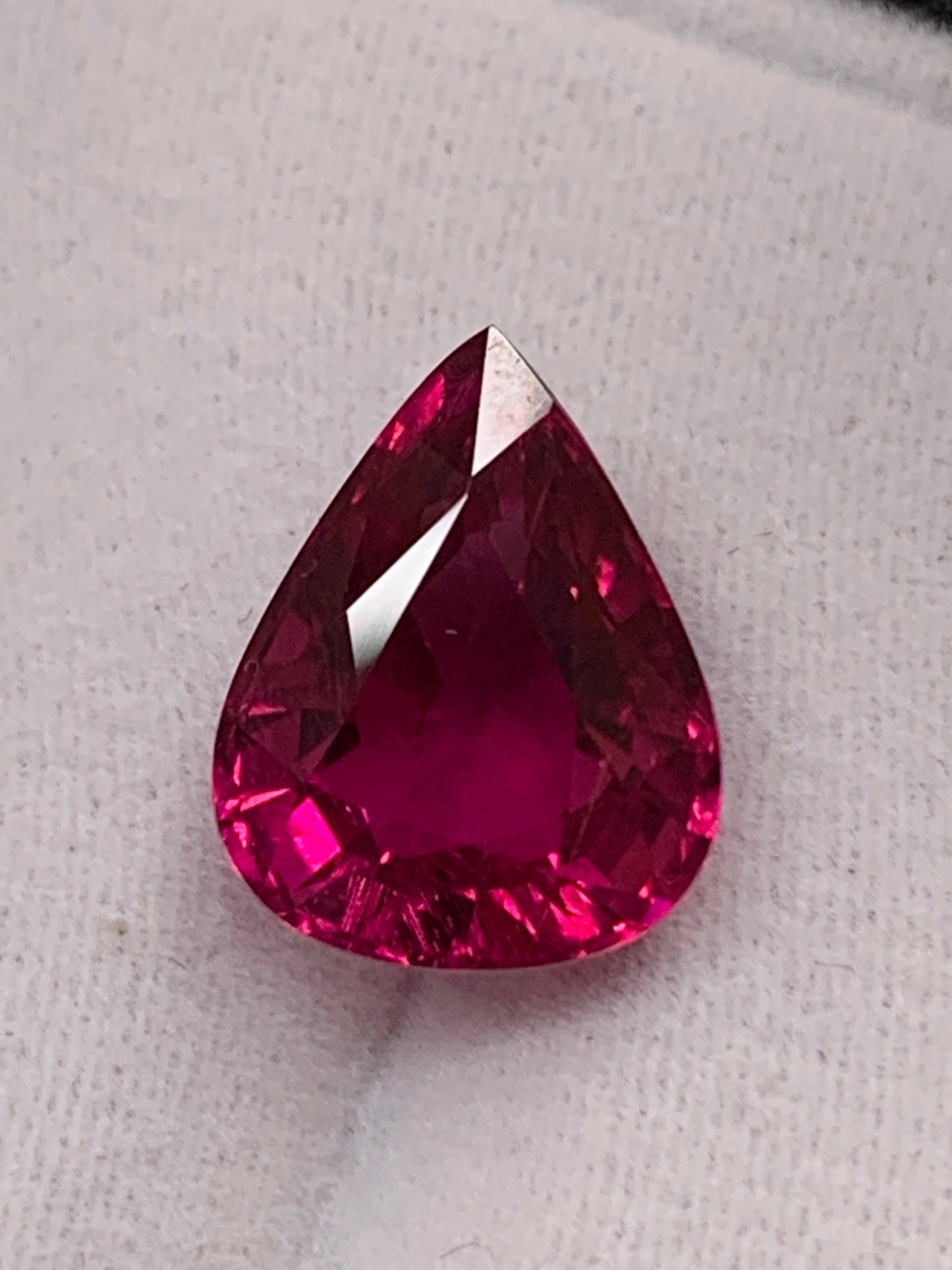 Faceted tourmaline rubellite of natural saturated color 4.84 ct