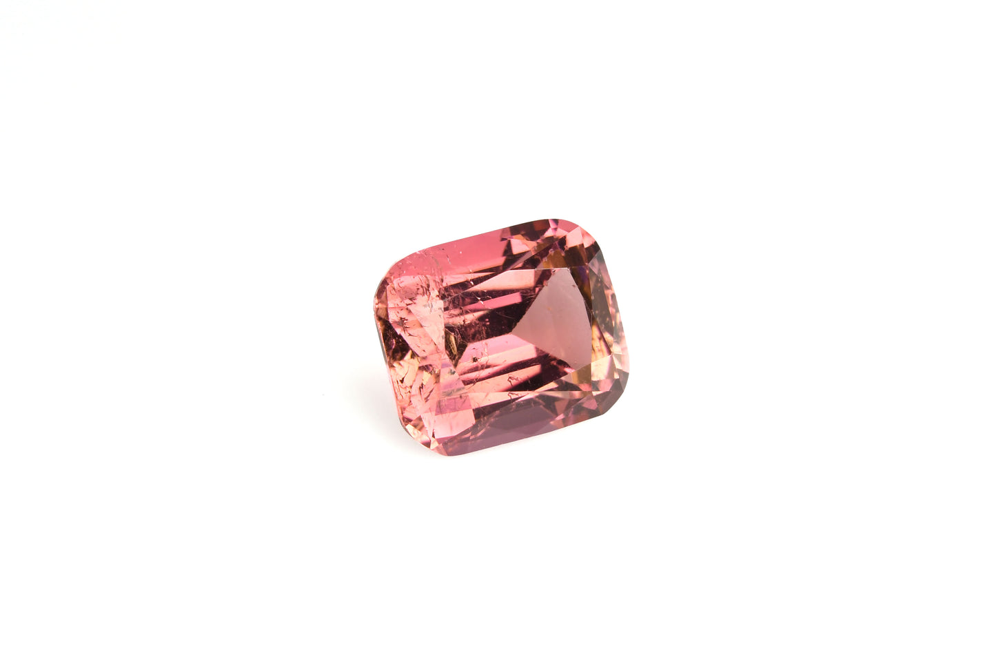 Pinkish orange faceted tourmaline 7 carats