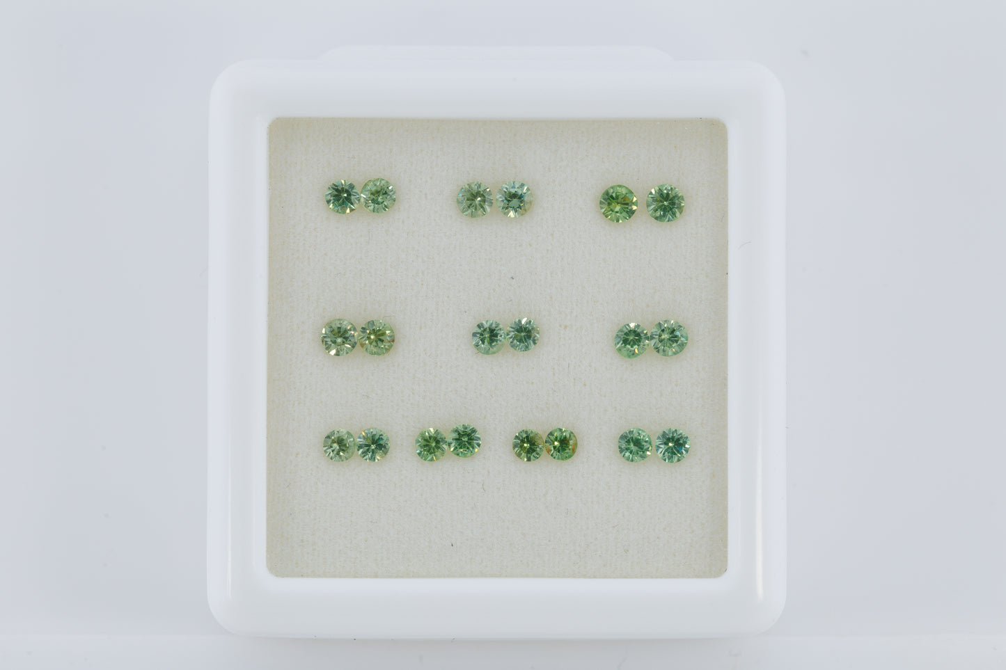 Faceted Russian demantoid pairs set 1.3 cts