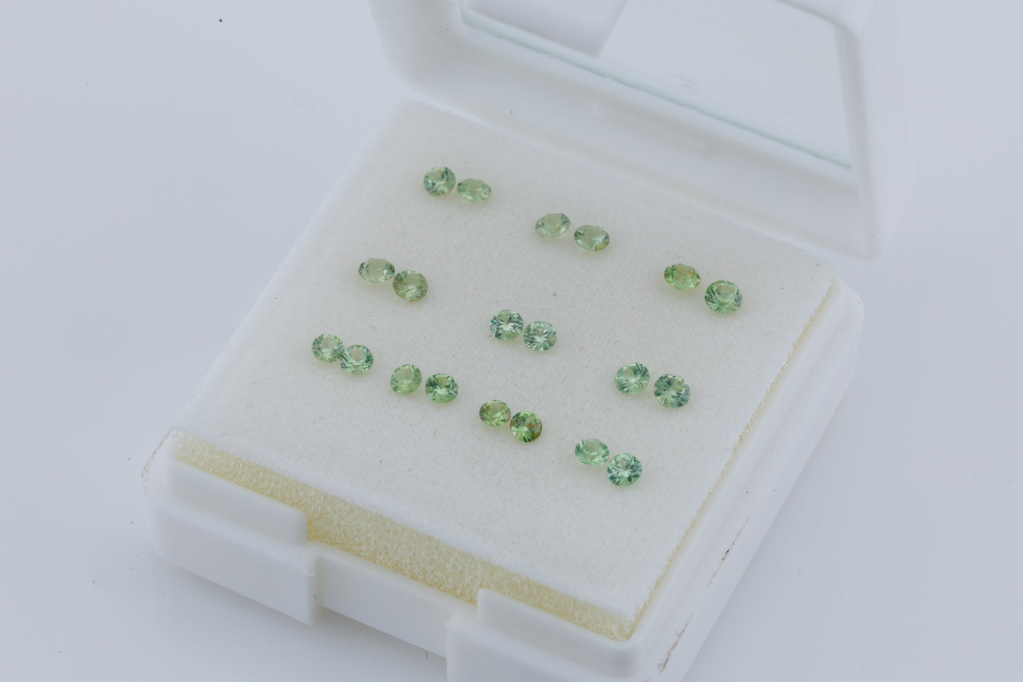 Faceted Russian demantoid pairs set 1.3 cts