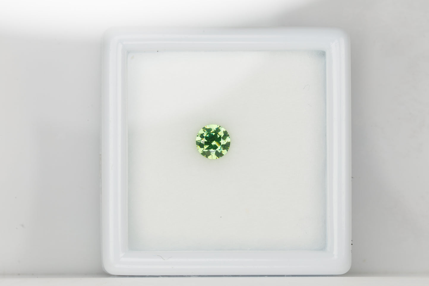 Faceted Russian demantoid garnet, 0.28 ct