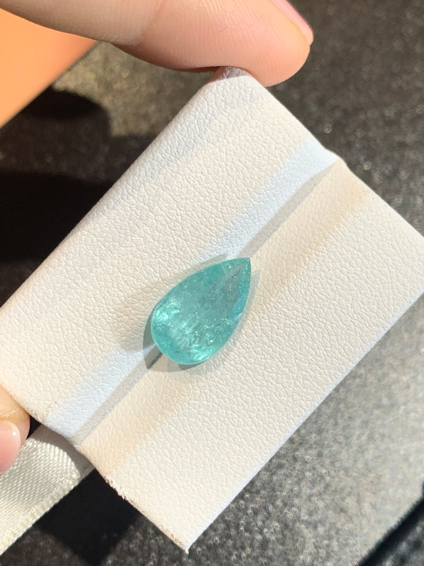 Pearshape Paraiba tourmaline, 3.57 ct