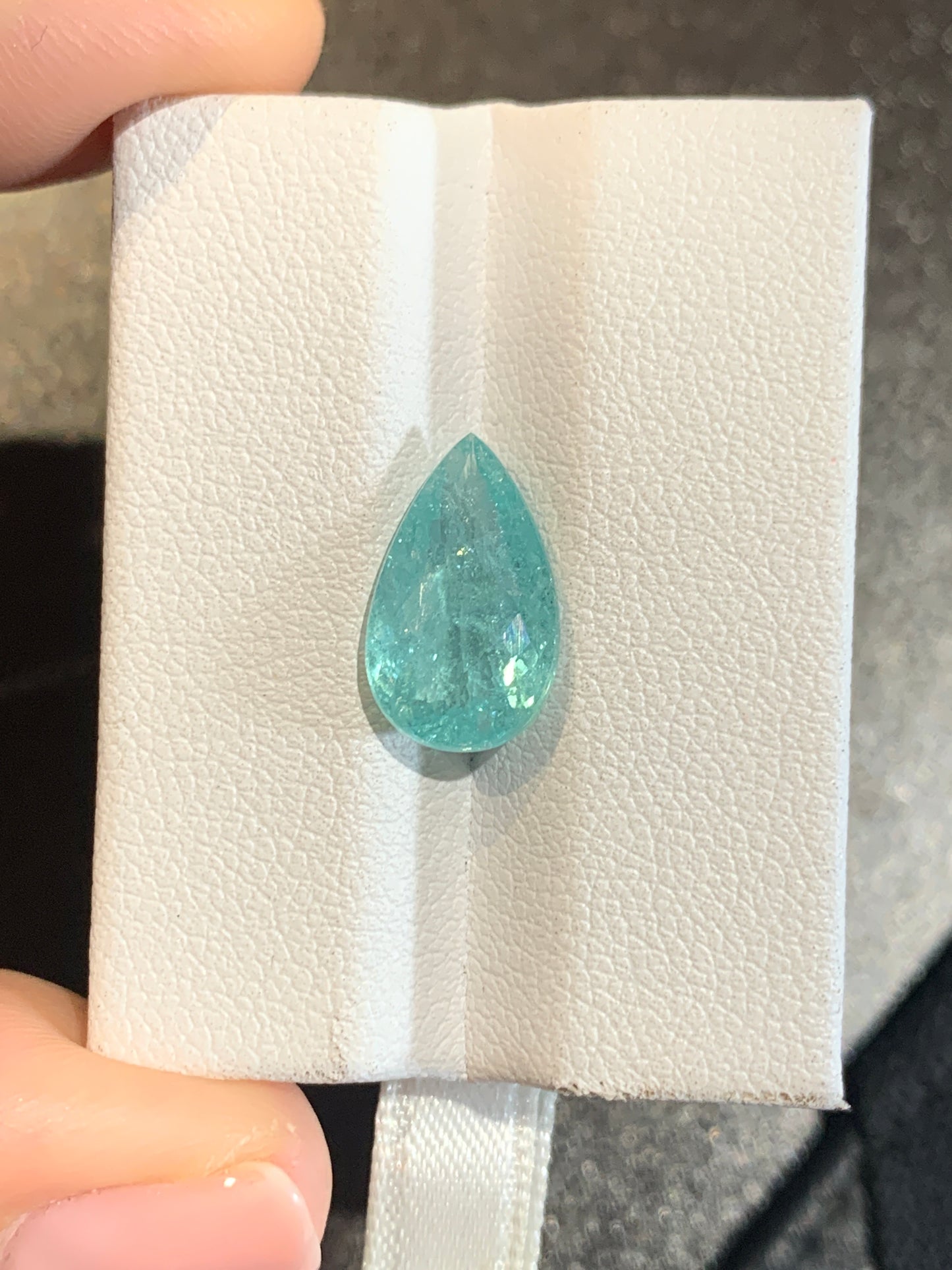 Pearshape Paraiba tourmaline, 3.57 ct