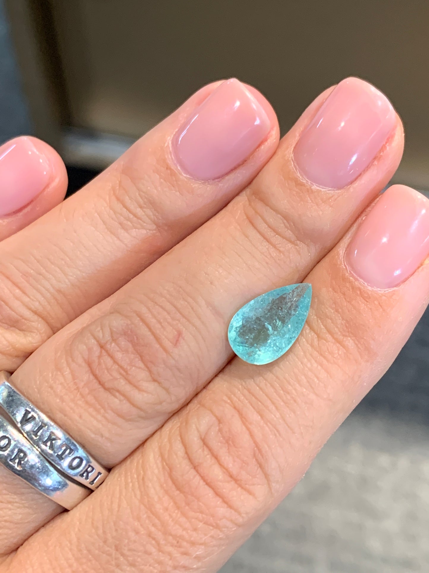 Pearshape Paraiba tourmaline, 3.57 ct