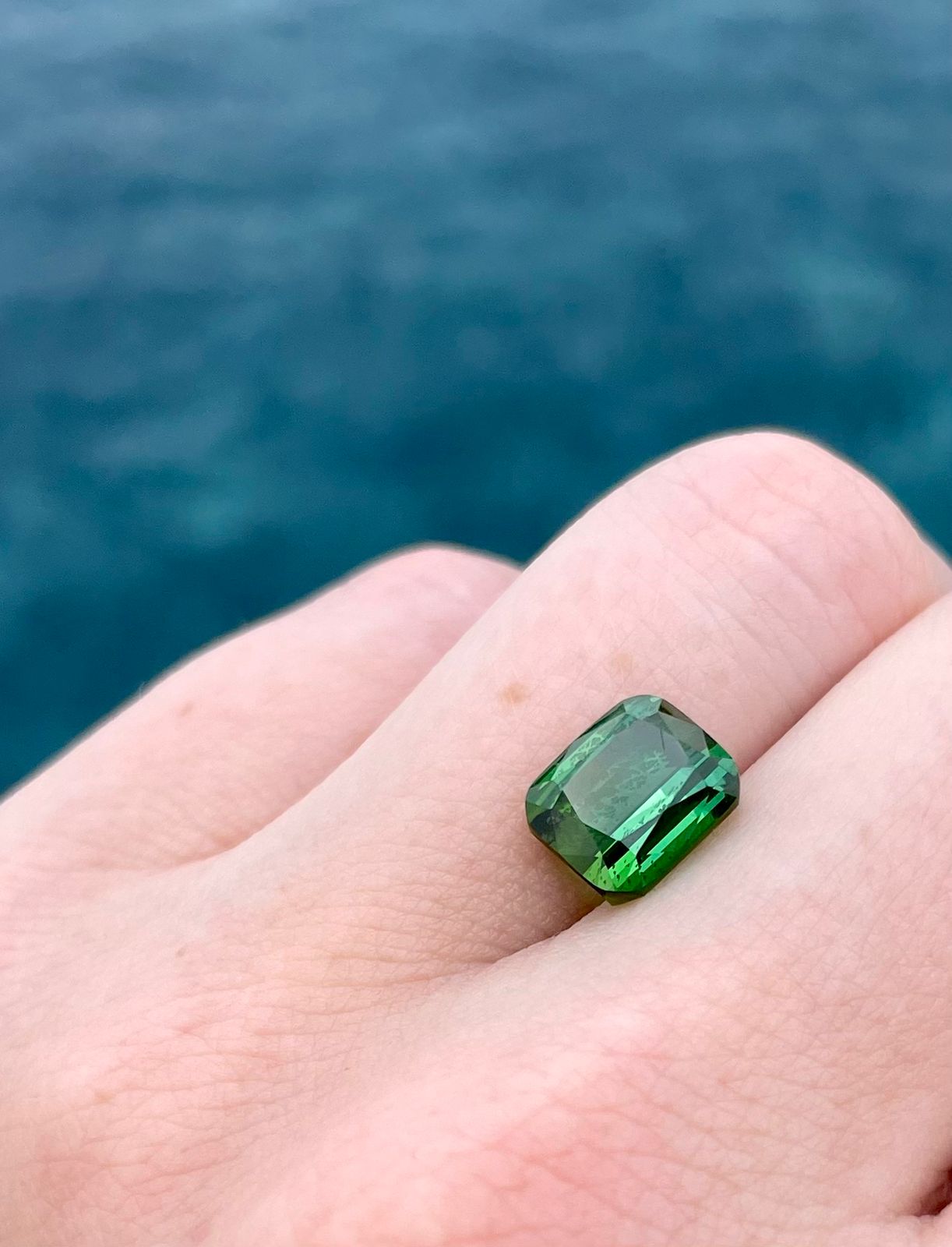 Faceted green tourmaline 3.78 ct