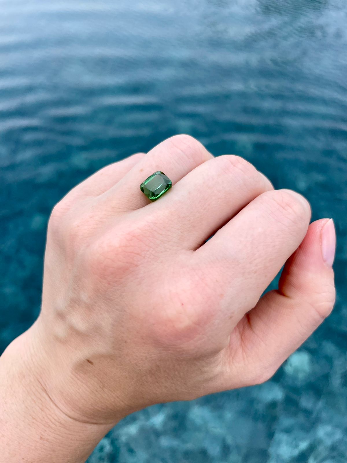 Faceted green tourmaline 3.78 ct