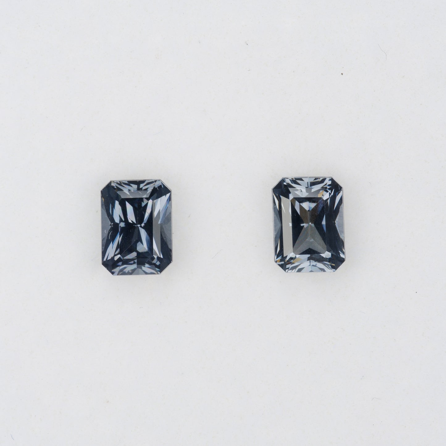 1.57 cts Faceted grey spinel pair
