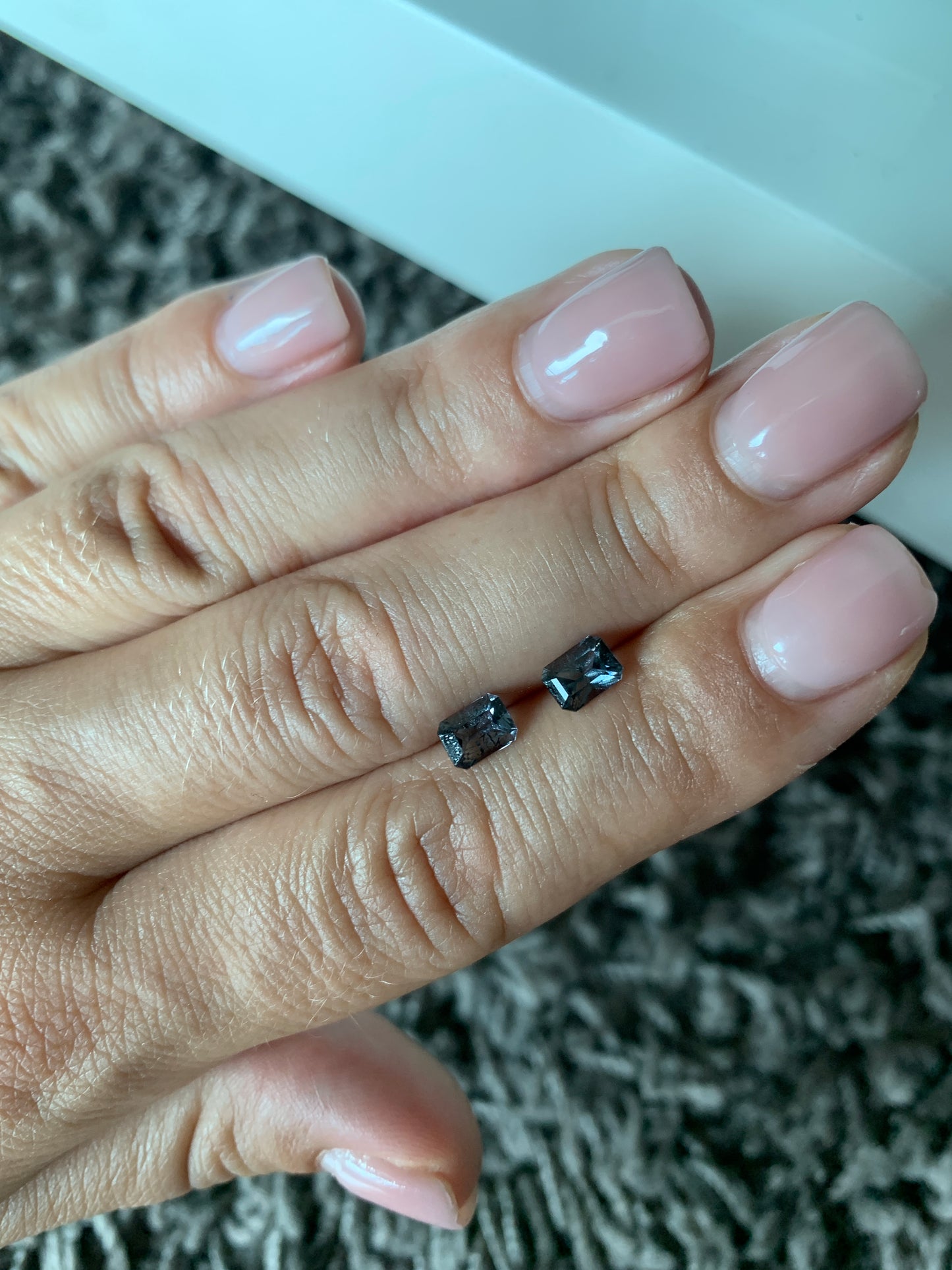 1.57 cts Faceted grey spinel pair