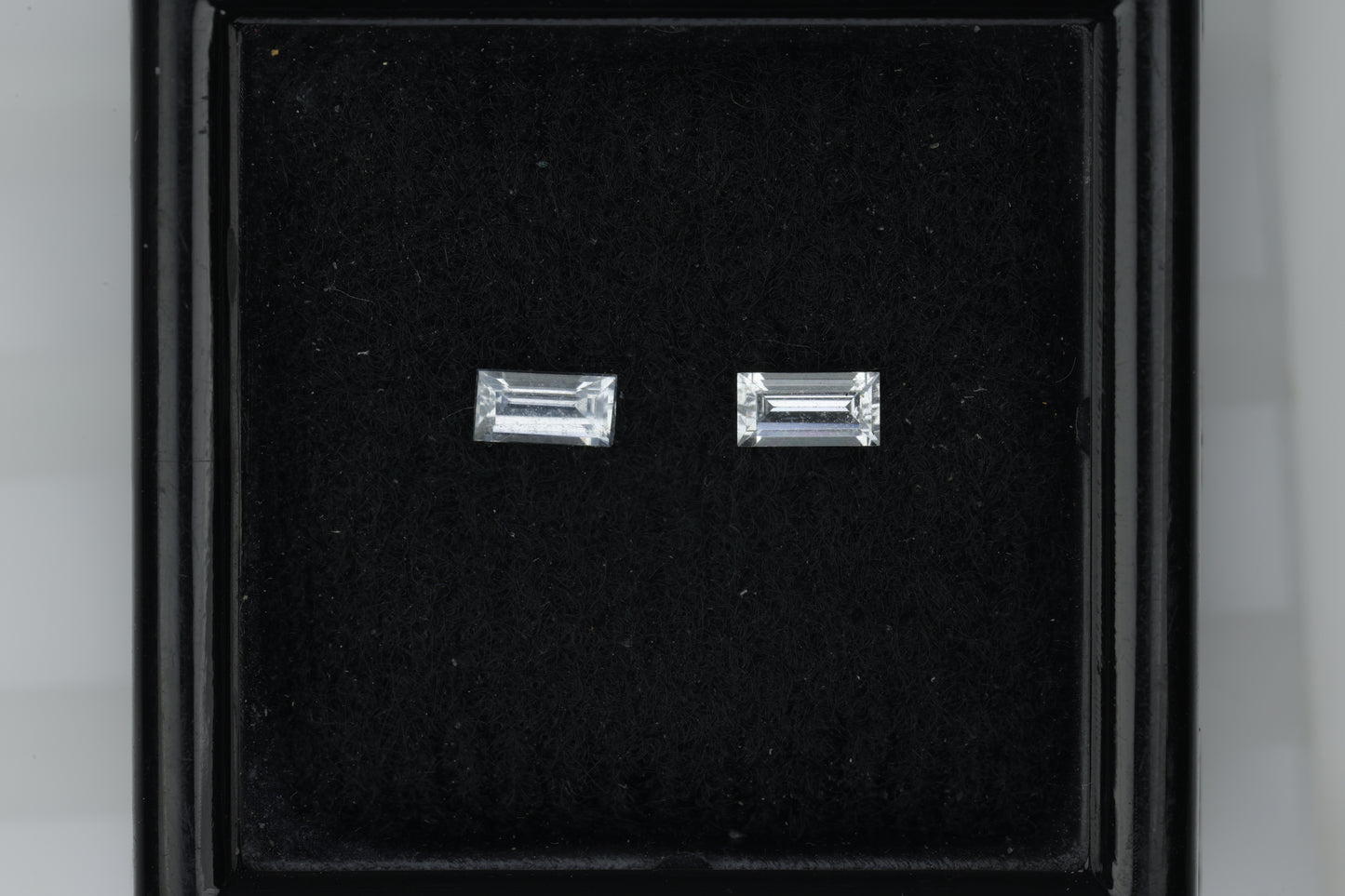 0.29 ct, Faceted white sapphire octagon pair