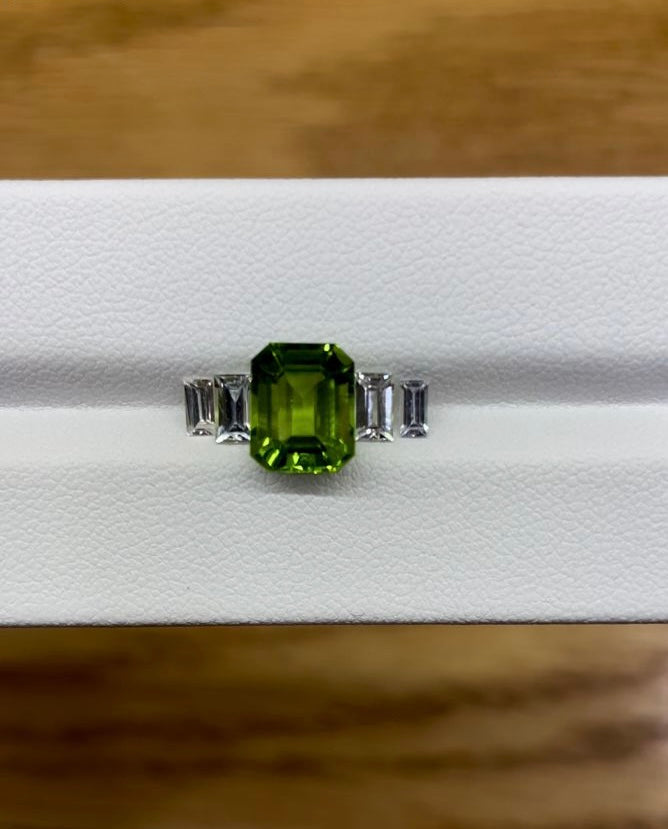 0.29 ct, Faceted white sapphire octagon pair