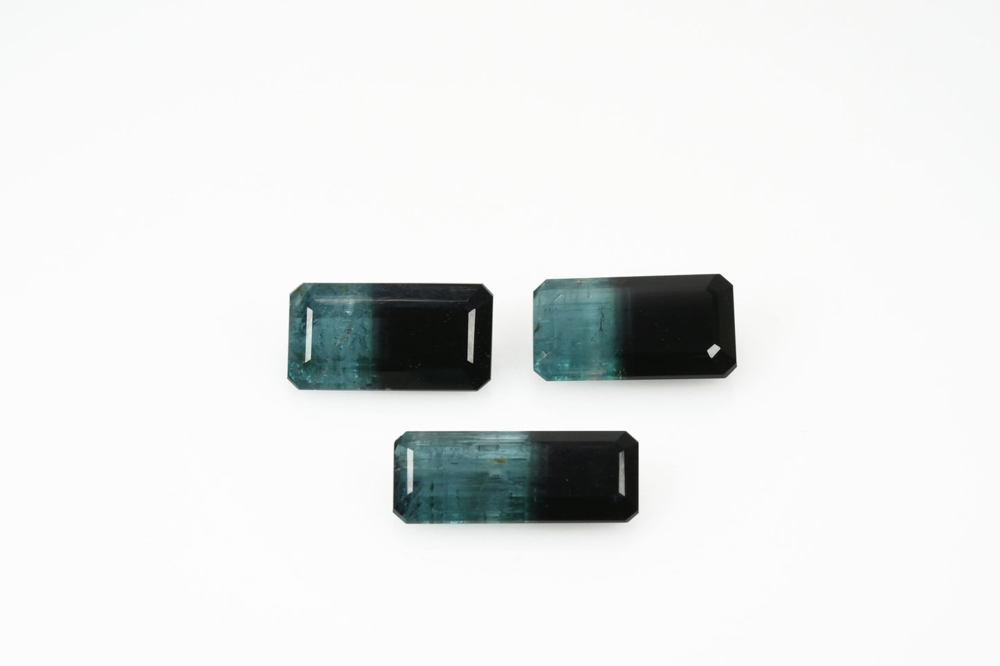 Faceted bi color tourmaline silver earrings, 6 cts