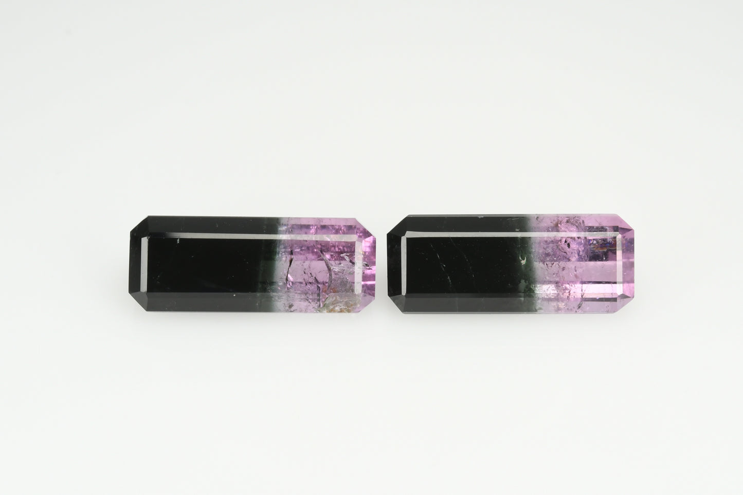 Faceted bi color tourmaline silver earrings, 7.5 cts