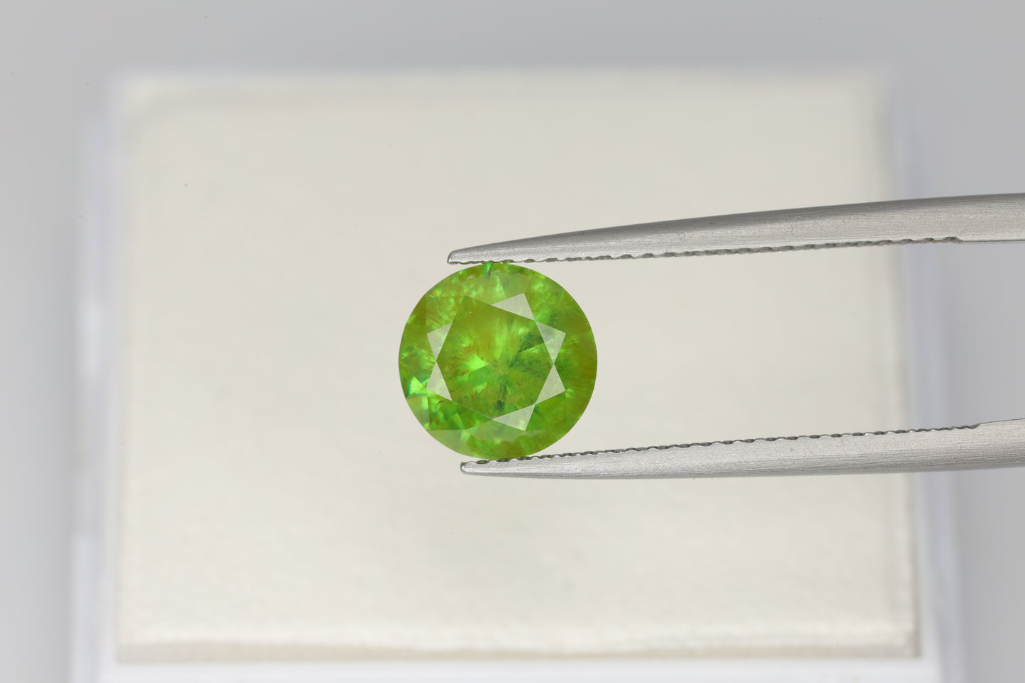 1.95 cts Faceted Vivid green Russian demantoid garnet