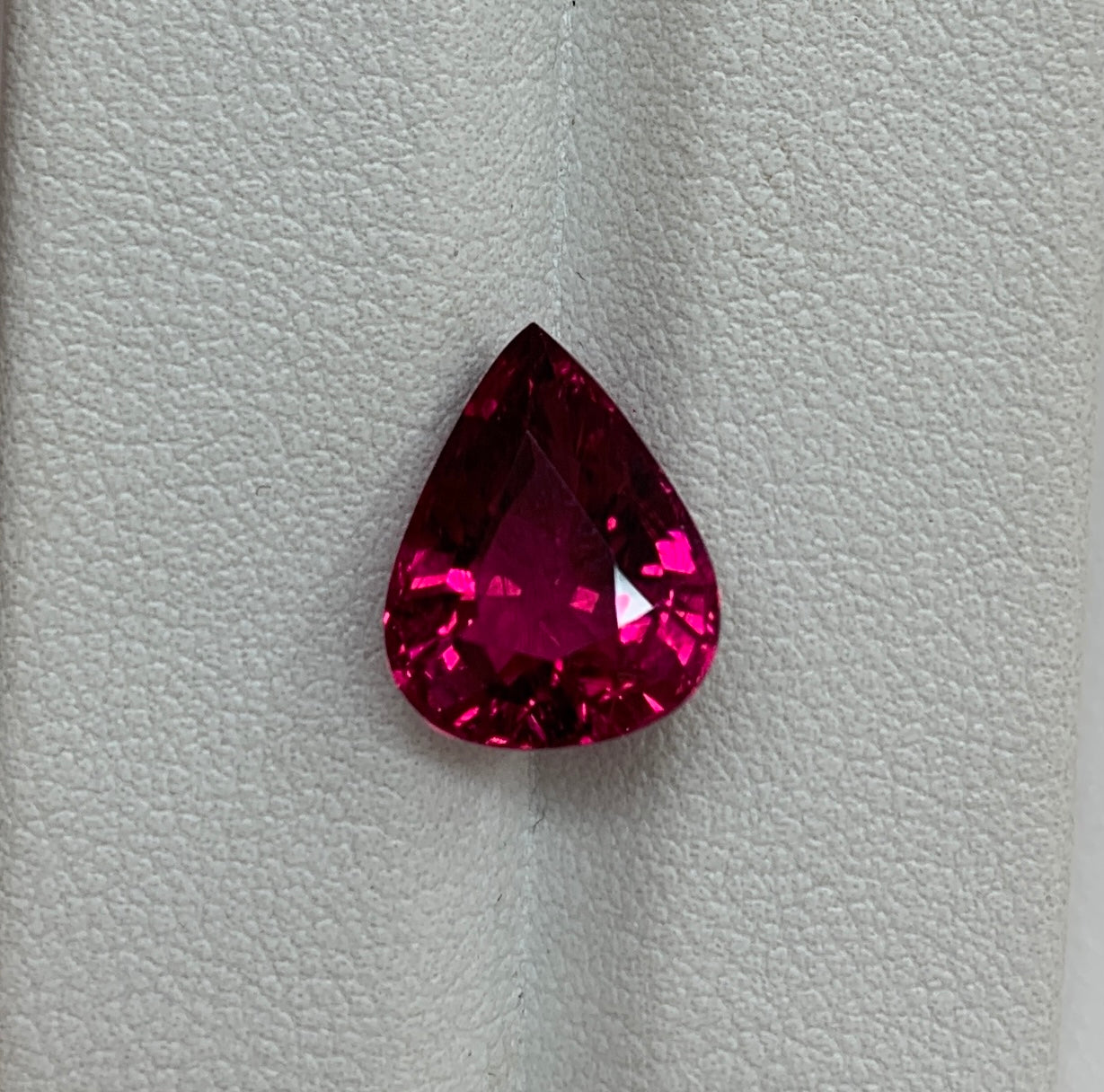 Faceted tourmaline rubellite of natural saturated color 4.84 ct