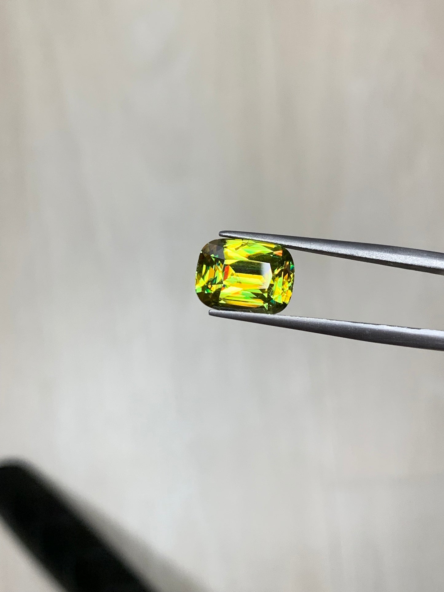 Faceted cushion sphene titanite 4.65 ct