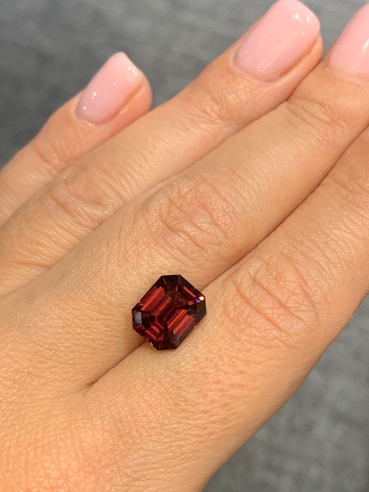 6.32 cts, Faceted red zircon, cushion cut