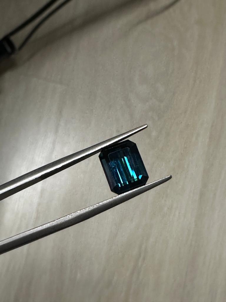 Faceted blue tourmaline indicolite gemstone 4.64 ct