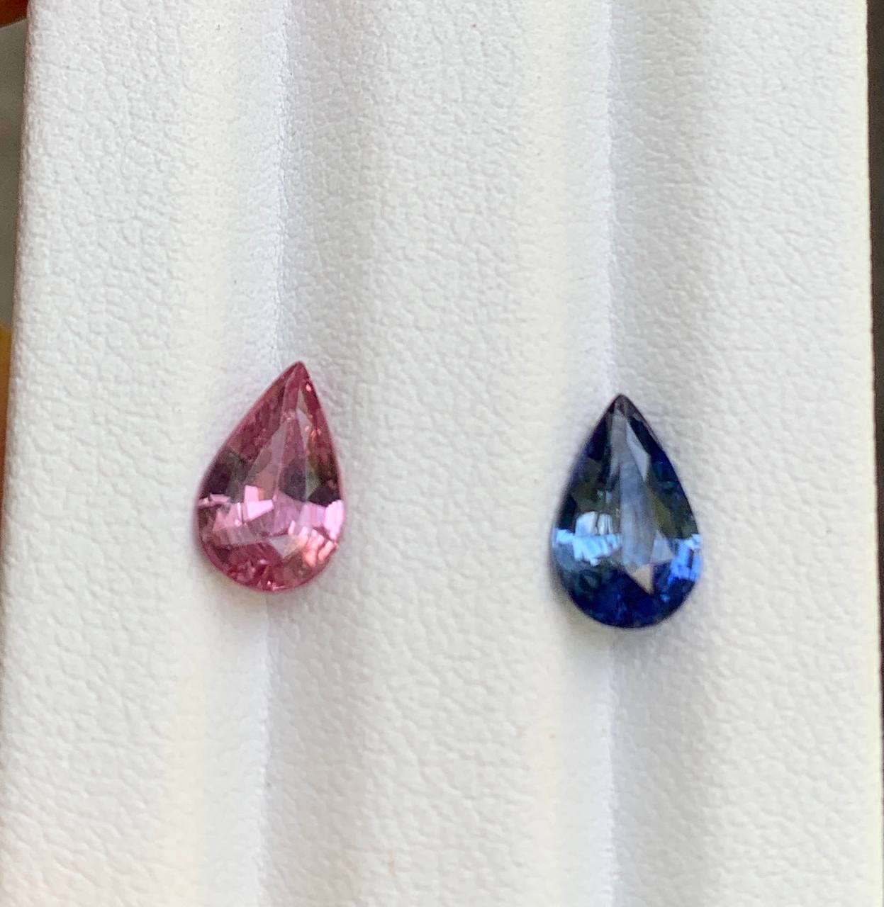 Faceted sapphires pair 2.23 ct