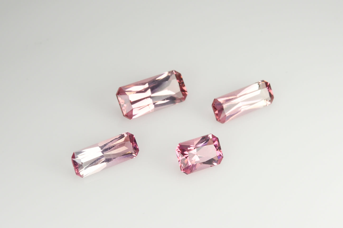 Faceted pink tourmaline bi-color tourmaline set 6 ct