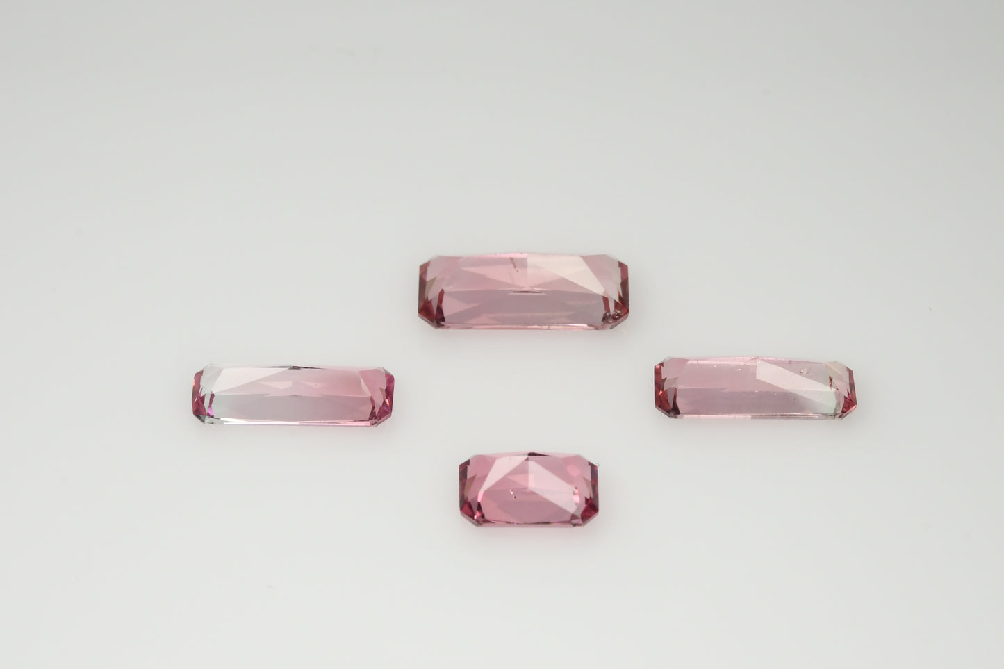 Faceted pink tourmaline bi-color tourmaline set 6 ct