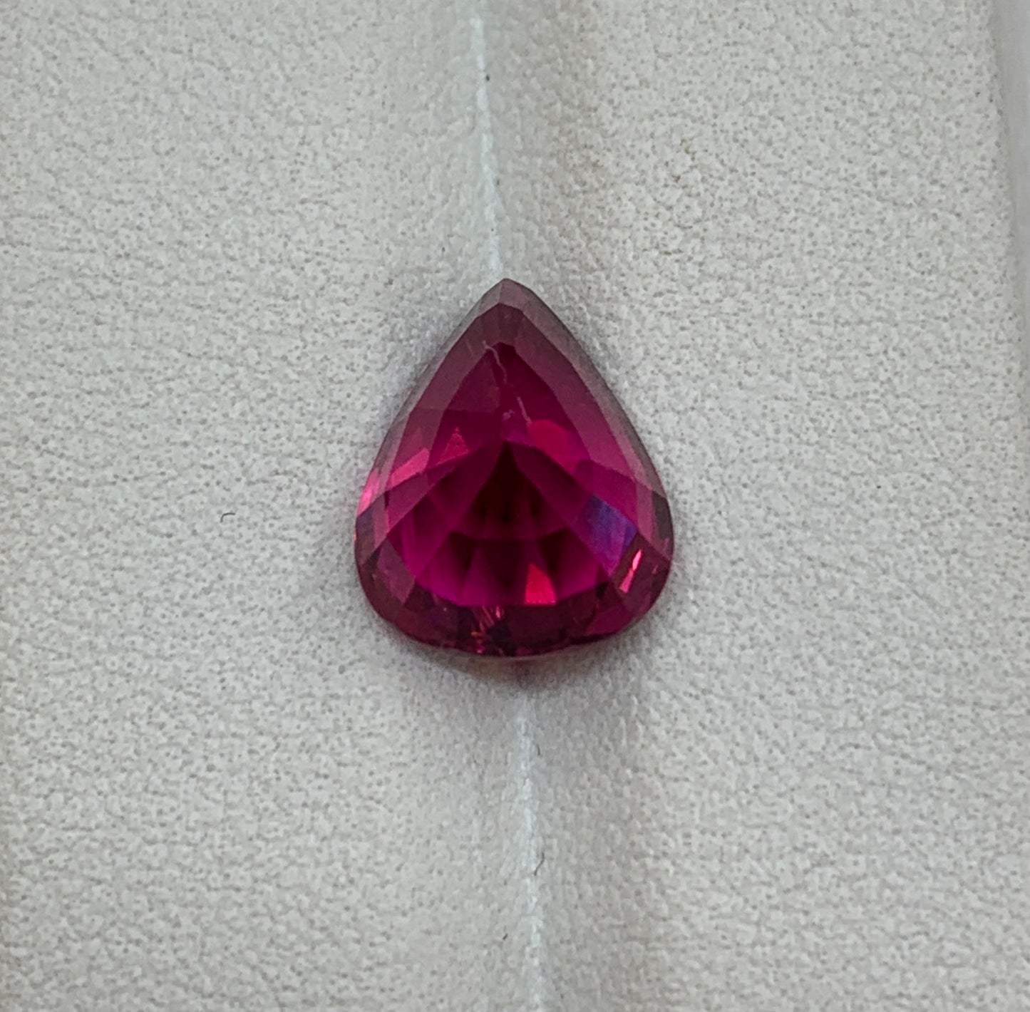 Faceted tourmaline rubellite of natural saturated color 4.84 ct