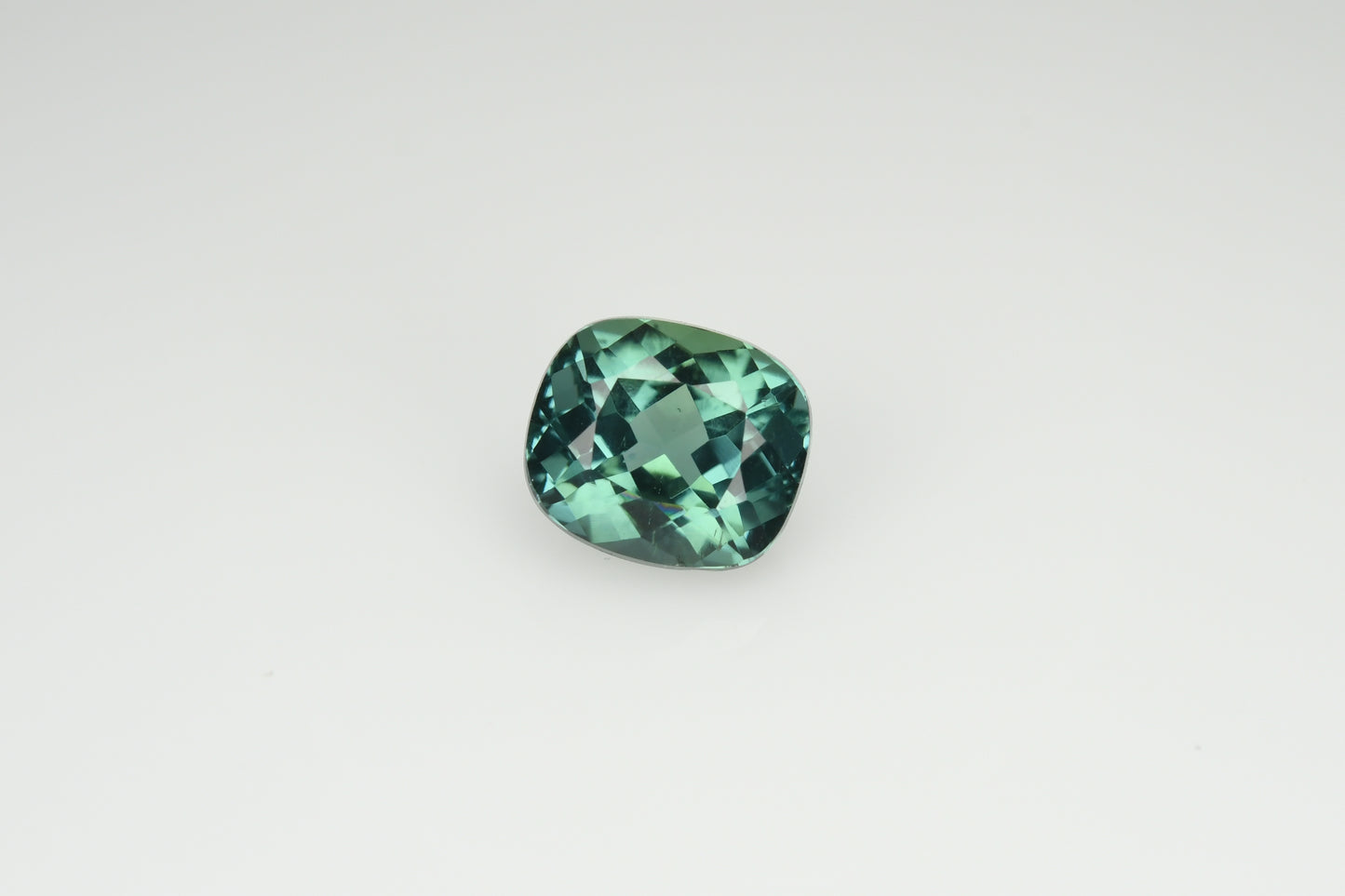 Faceted blue lagoon tourmaline diamond band golden ring