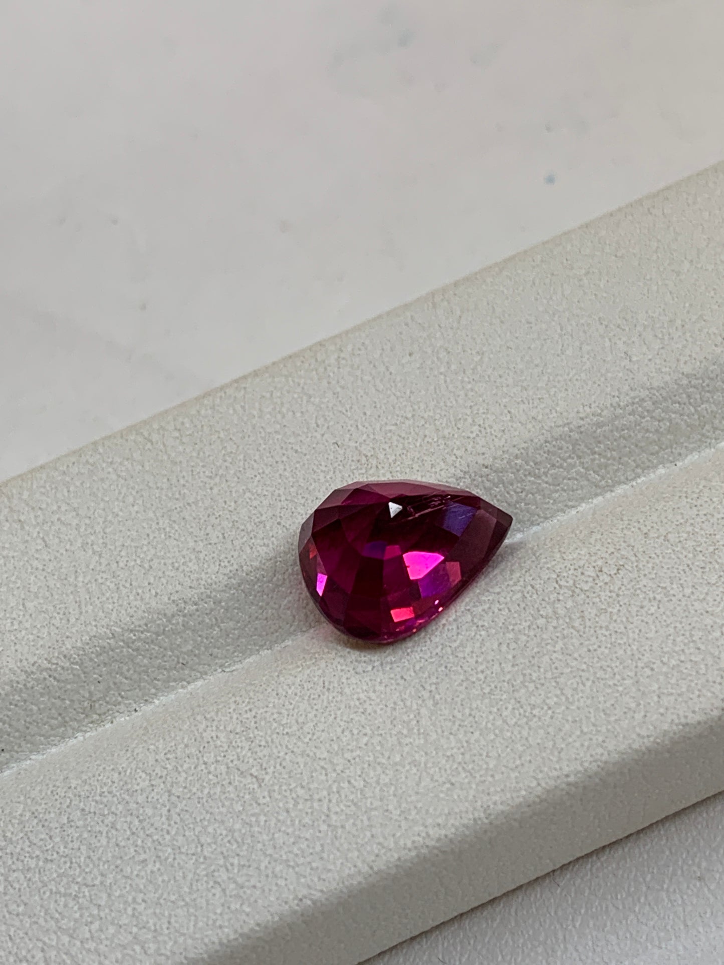 Faceted tourmaline rubellite of natural saturated color 4.84 ct