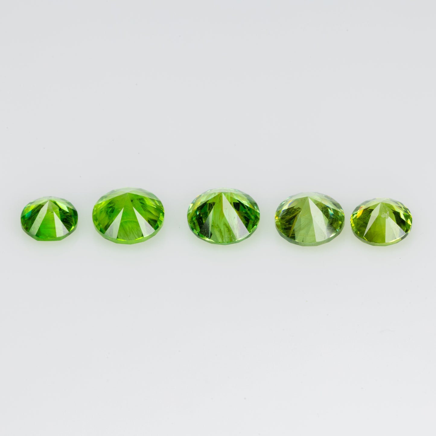 1 ct, Faceted Russian demantoid garnet set