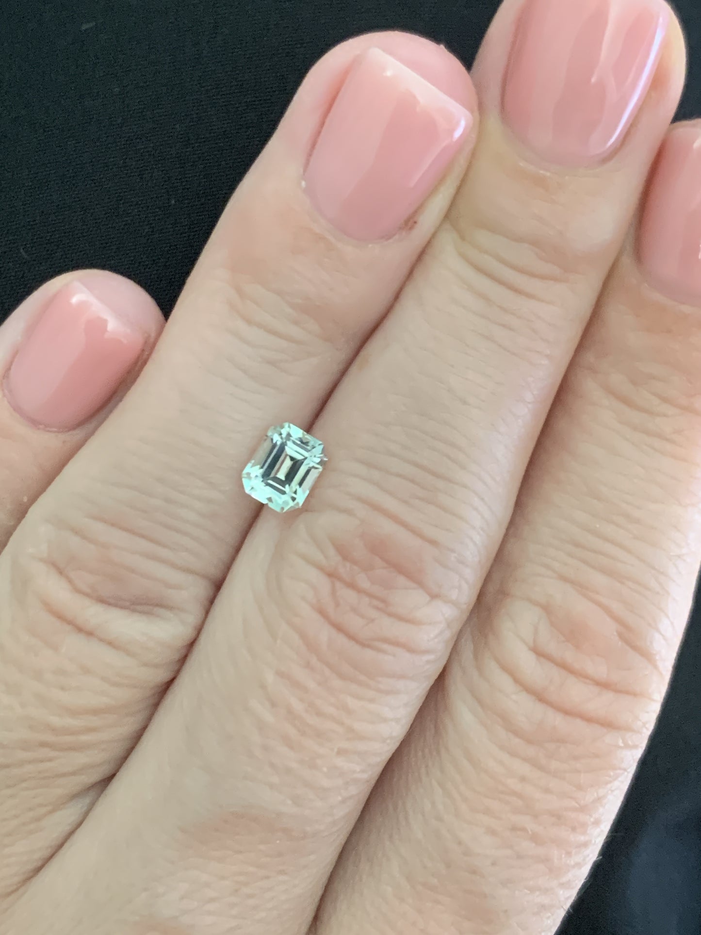 1 carat, Light mint faceted tourmaline