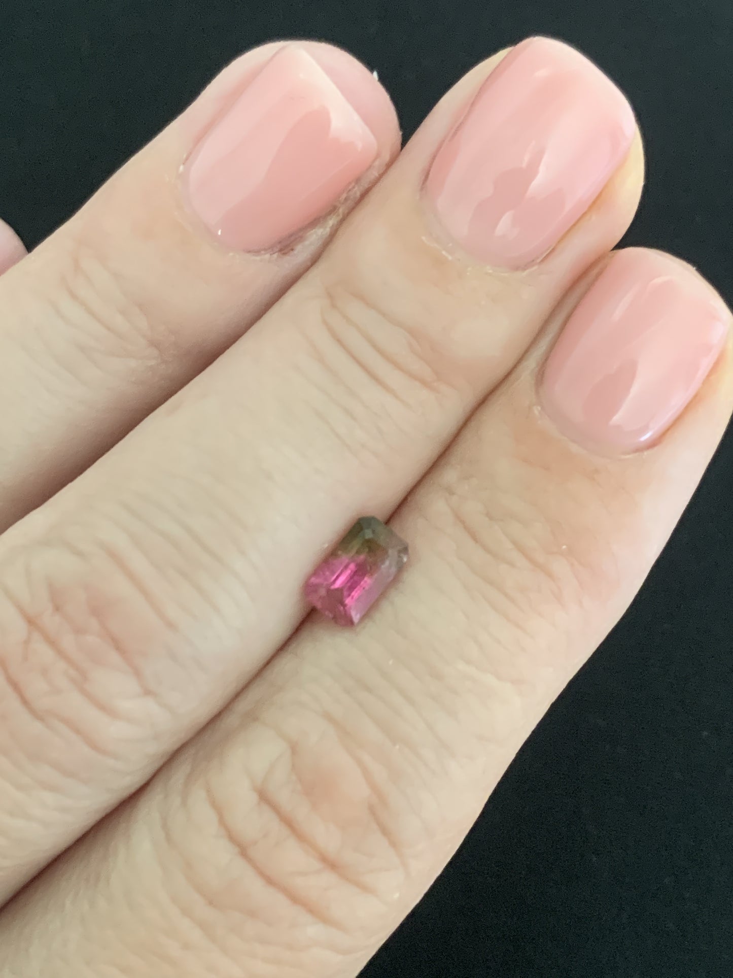 0.76 cts, Faceted bi color tourmaline