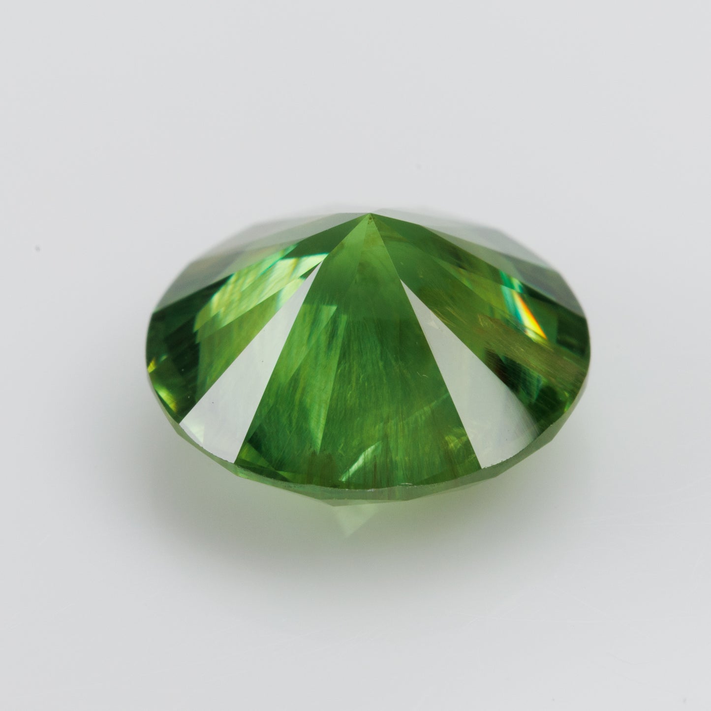 2.57 ct, Rare Certified Russian faceted vivid green demantoid garnet