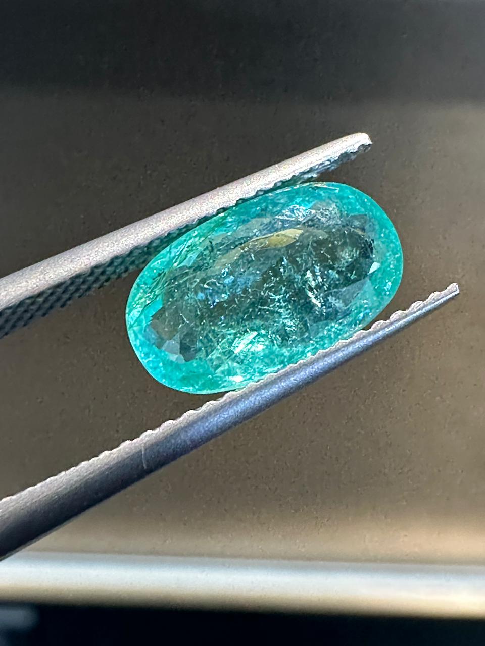 Faceted green Paraiba tourmaline 2.95 ct