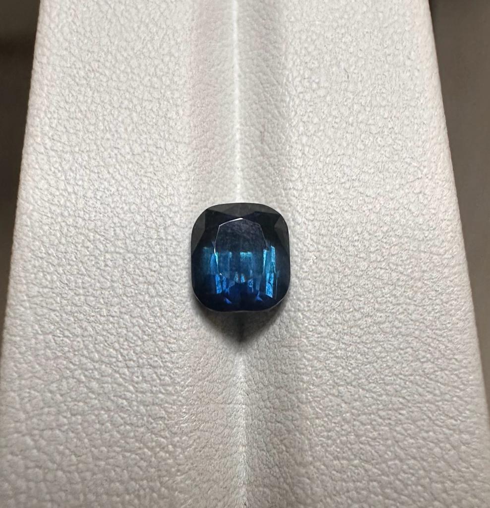 Rare color faceted indicolite tourmaline, 2.3 CTs