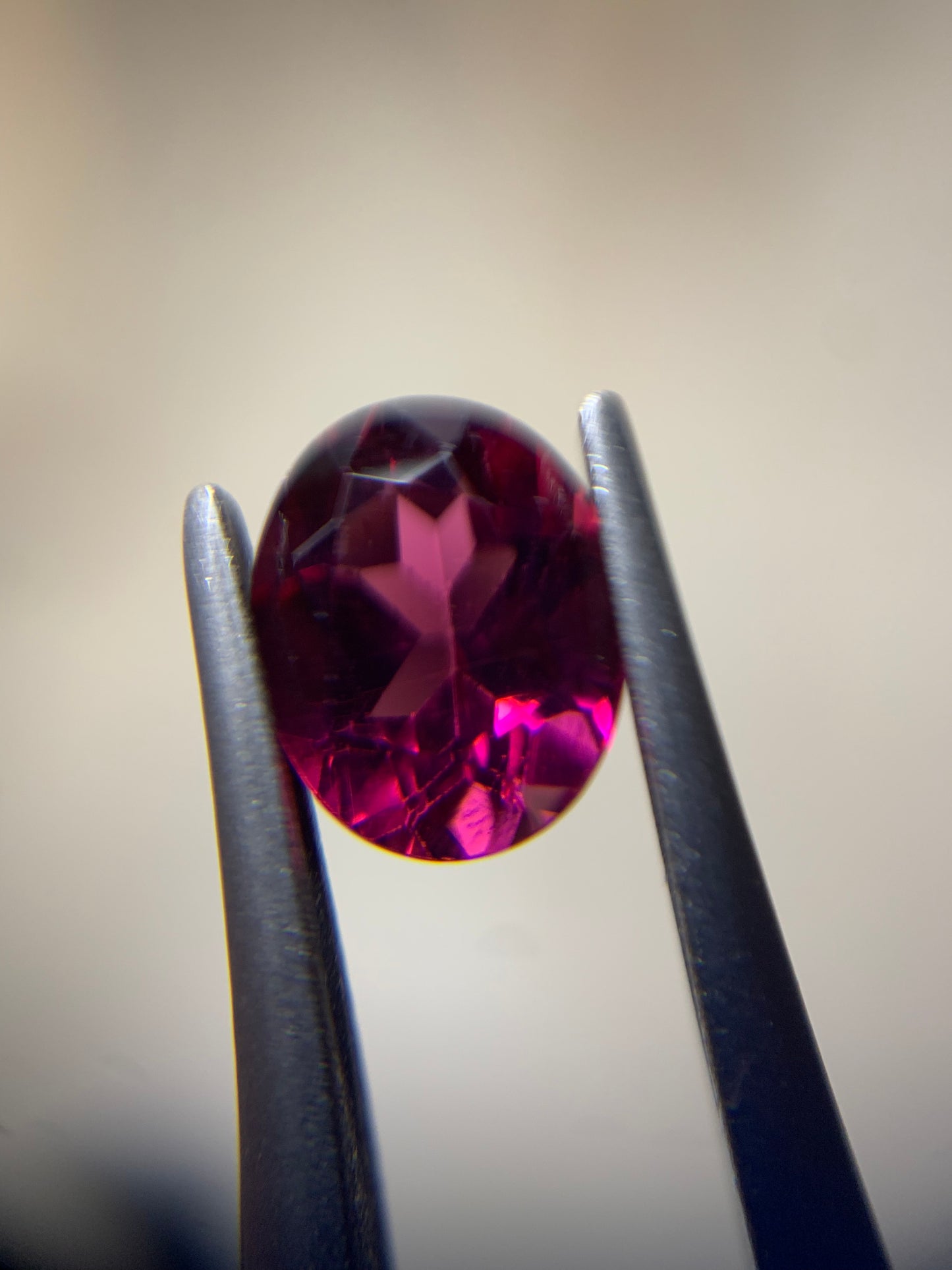 Vivid pink faceted rubellite tourmaline 0.75 ct