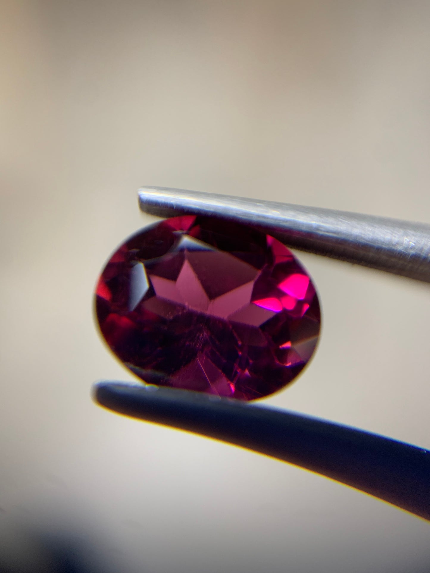 Vivid pink faceted rubellite tourmaline 0.75 ct