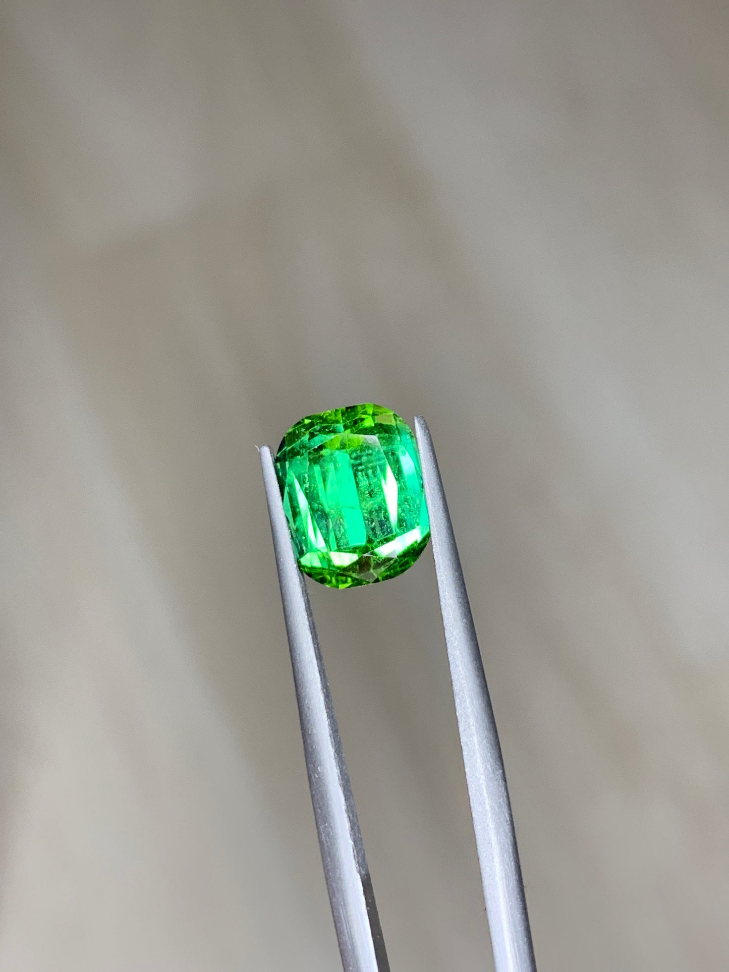 Faceted apple green tourmaline 3.625 ct