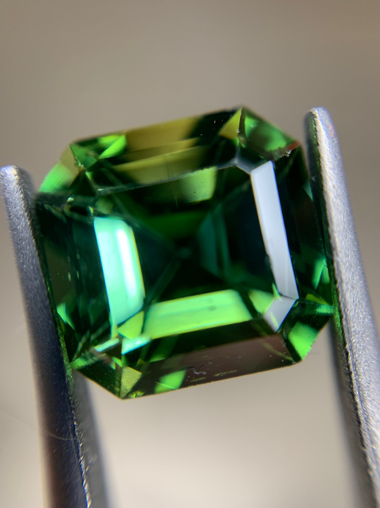 Square tourmaline, faceted green afghan tourmaline 2.57 ct