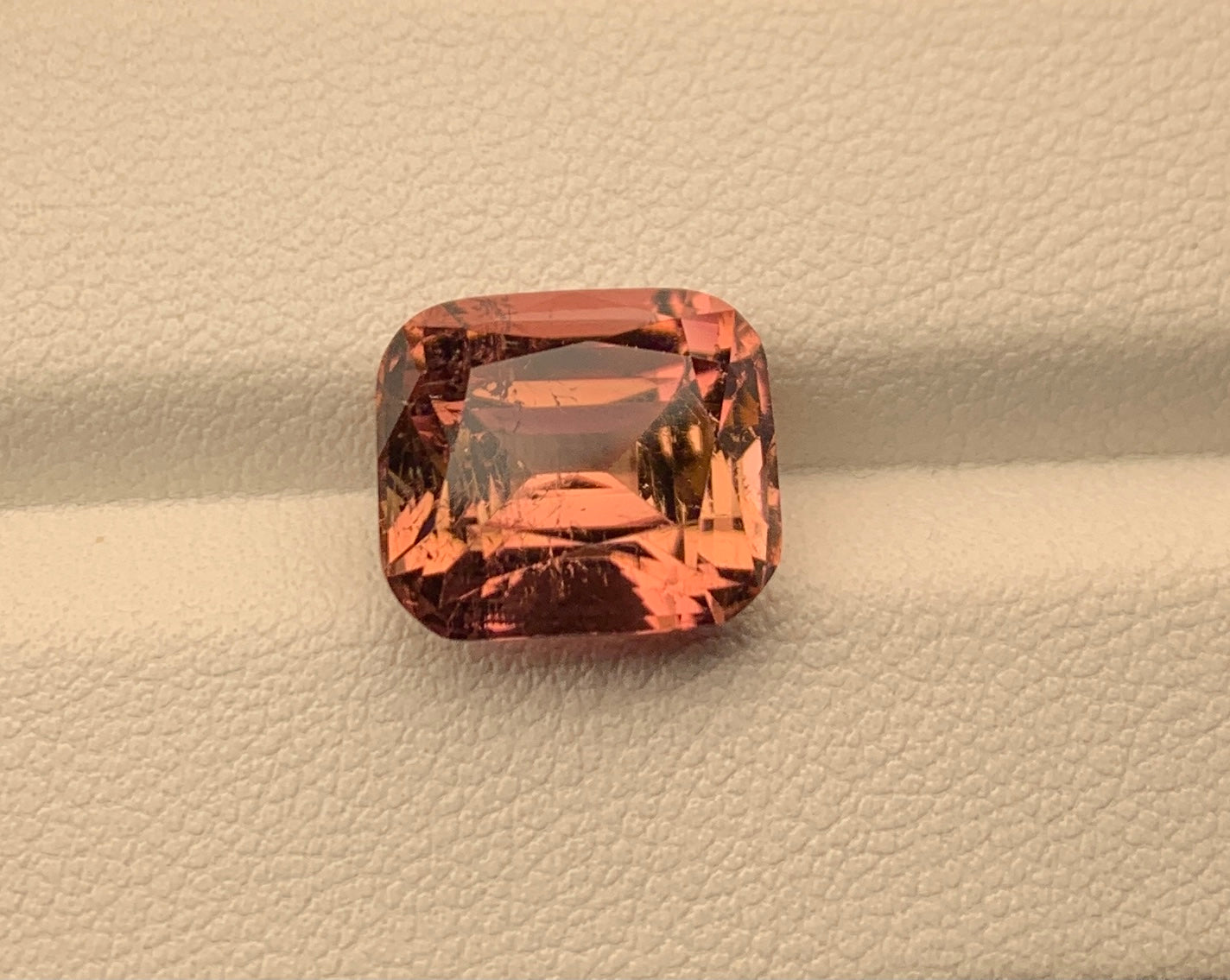 Pinkish orange faceted tourmaline 7 carats