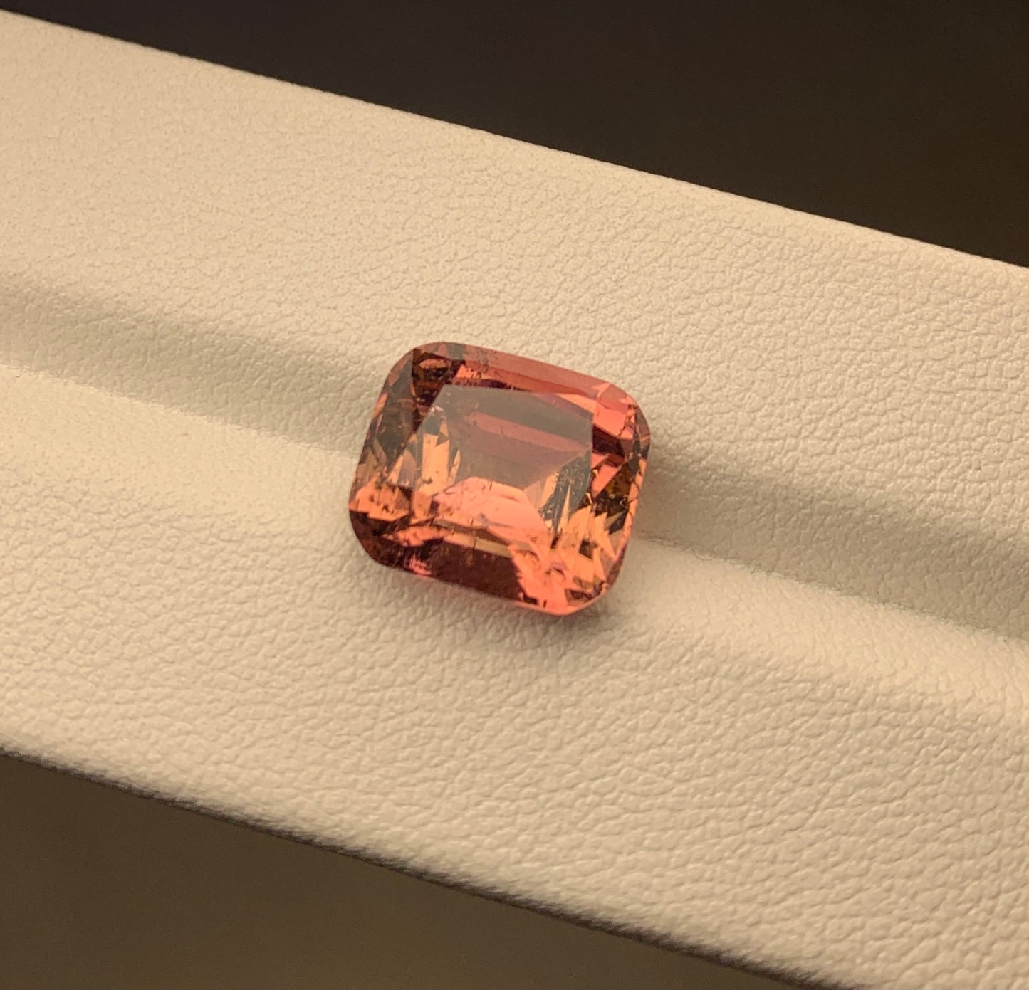 Pinkish orange faceted tourmaline 7 carats