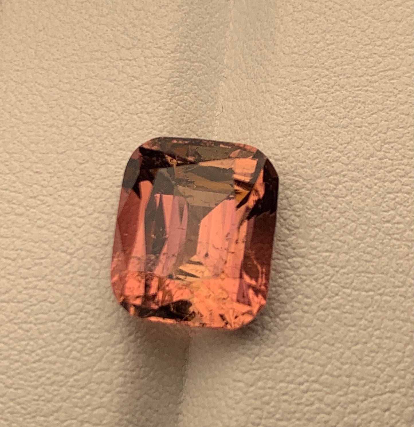 Pinkish orange faceted tourmaline 7 carats