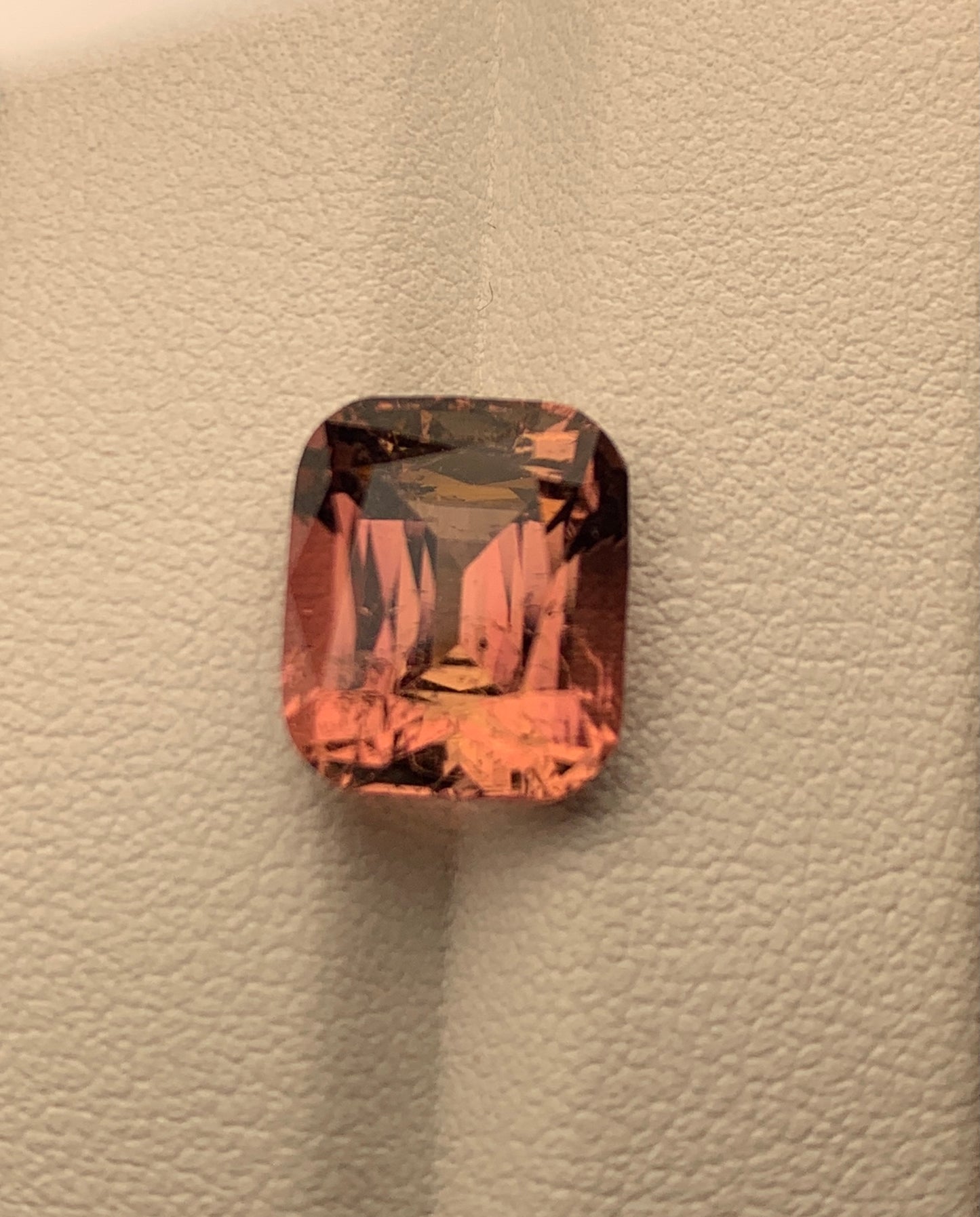 Pinkish orange faceted tourmaline 7 carats