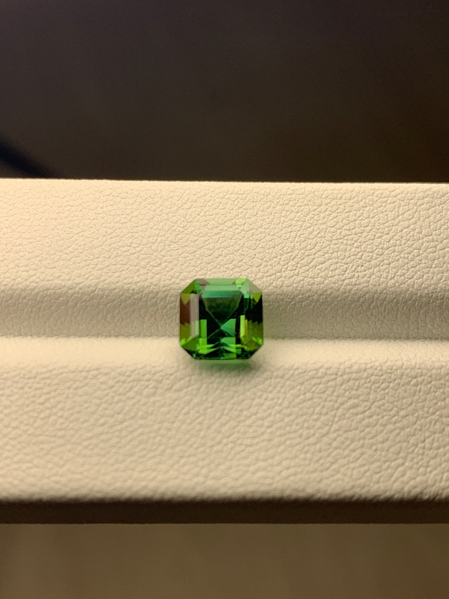 Square tourmaline, faceted green afghan tourmaline 2.57 ct
