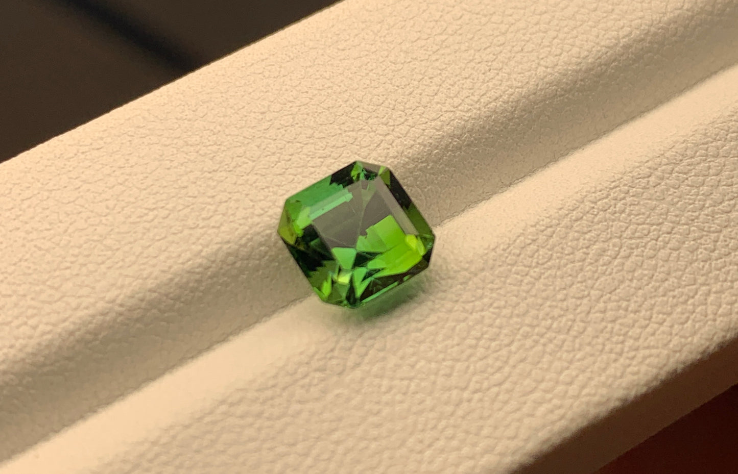 Square tourmaline, faceted green afghan tourmaline 2.57 ct