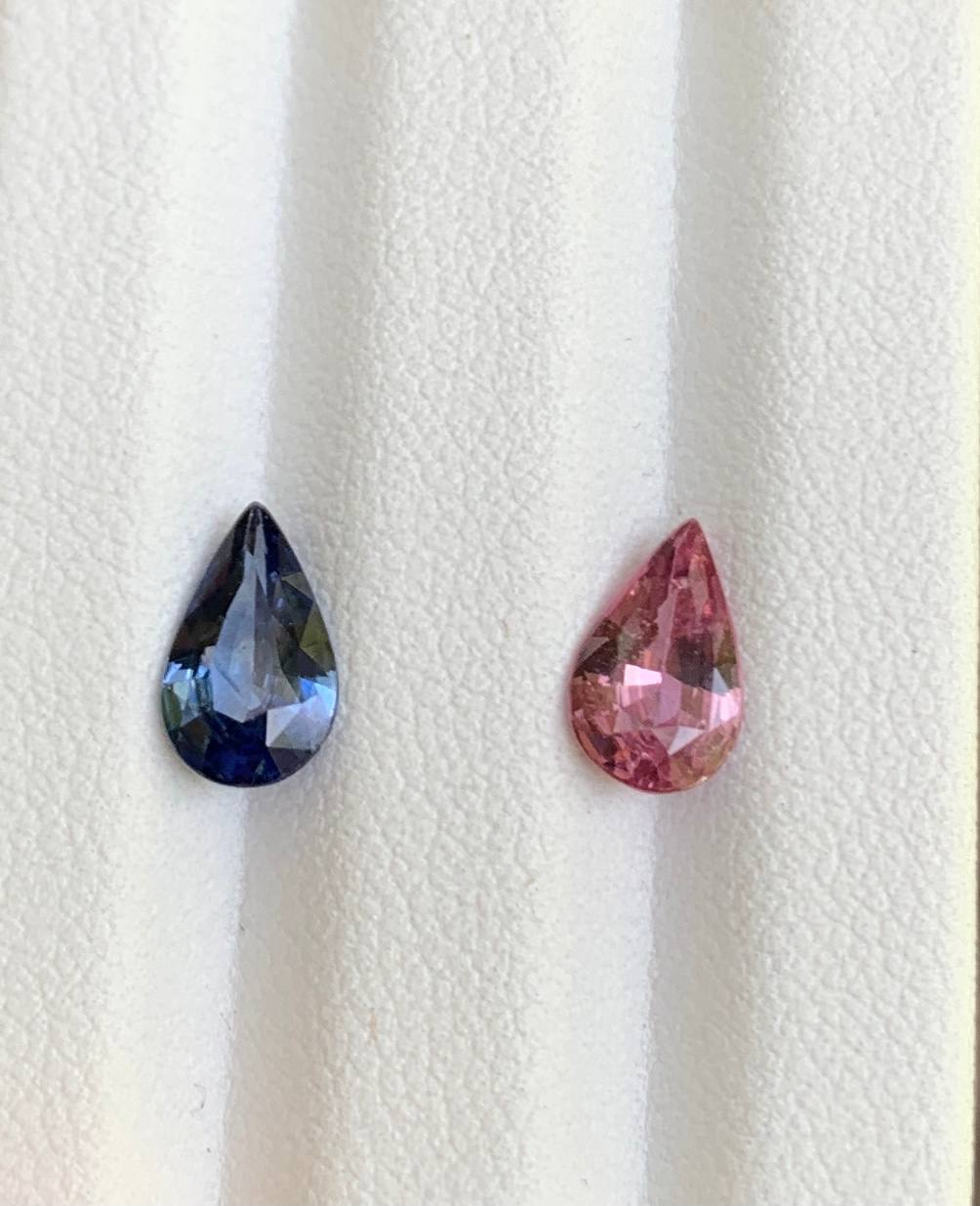 Faceted sapphires pair 2.23 ct